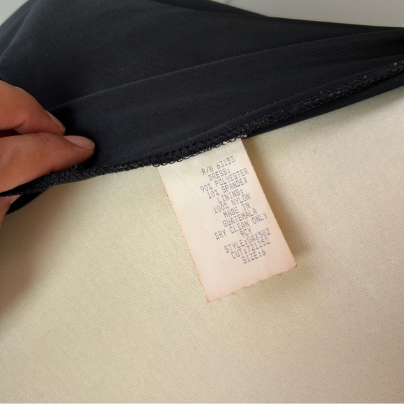 VTG Velvet Asian Inspired Women's 6 Blk Floral Maxi Dress Caren Desiree Co. Y2K - Picture 11 of 11